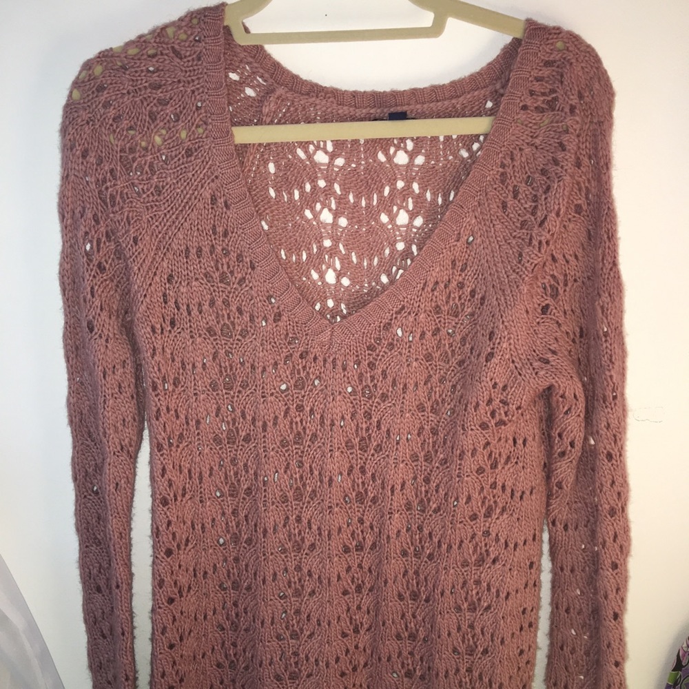 Pink lace sweater